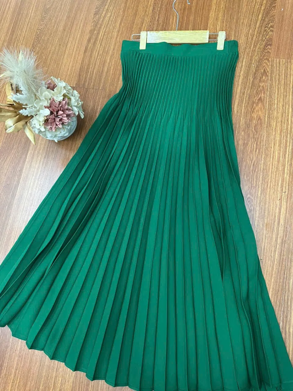 Pleated Silk Skirt