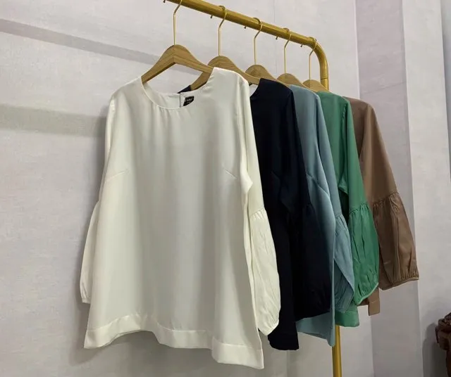 Puff Sleeve Silk Blouse